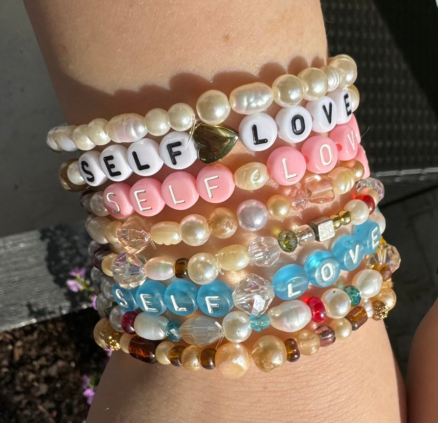 "Self Love" bracelets (hand made by brye)